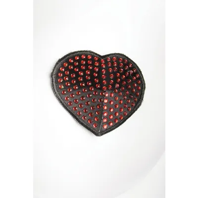 Red Rhinestone Heart Pasties By Coquette