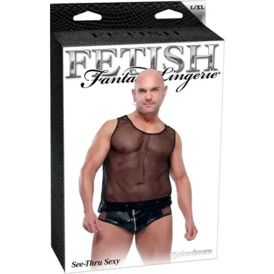 Fetish Fantasy Lingerie male See Thru Sexy Black Large Extra Large