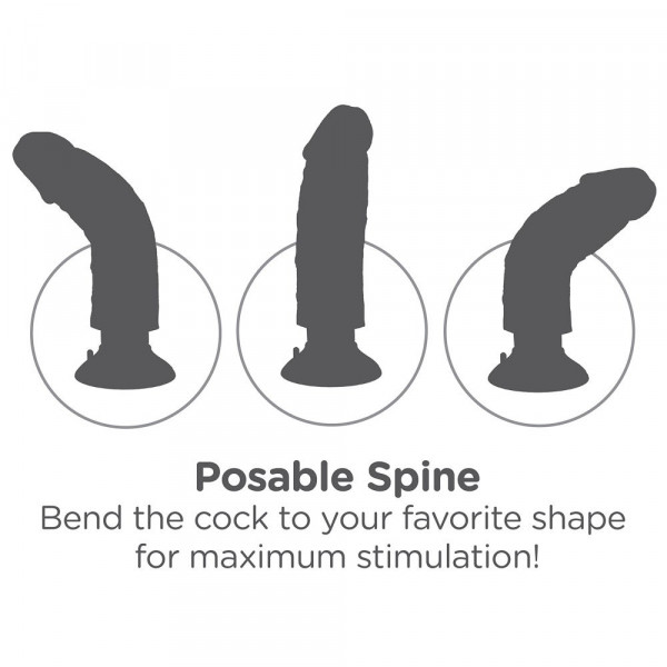 Pipedream KingCock 8" Vibrating Dildo with Balls - Nude