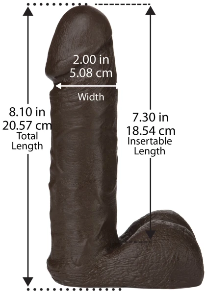 Doc Johnson Vac-U-Lock 8" Realistic Cock - Chocolate
