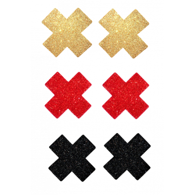3 Pairs Glitter Kisses Nipple Covers BOXED