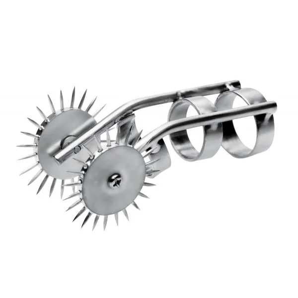 Spikes Double Finger Pinwheel Metal Silver