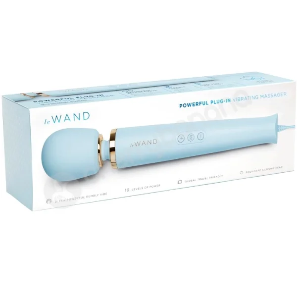 Le Wand Sky Blue Powerful Plug-in Vibrating Massager Wand