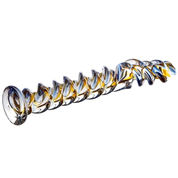 Glacier Glass Kaleidoscope Twisted Dildo - 7 Inch — image 4 of 5