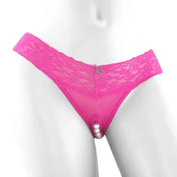 Hustler Clit Stim Thong Pink with White M/L