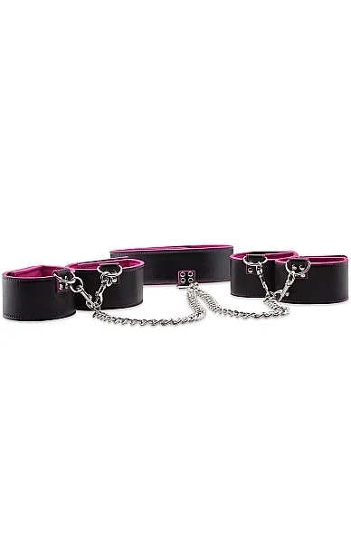 Reversible Collar Wrist & Ankle Cuffs - Pink
