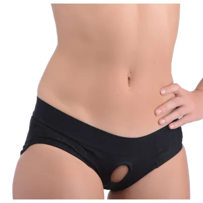 Lace Envy Crotchless Panty Harness 2xl Black