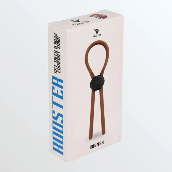 Velv'Or Rooster Ragnar Adjustable Lasso String Cock Ring - BROWN — image 11 of 11