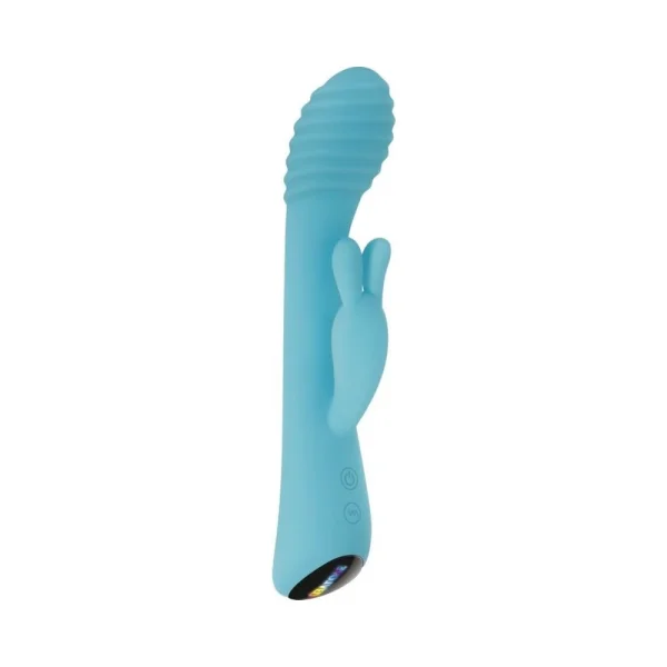 Evolved Aqua Bunny 9 Shaft Function 9 Clit Stim Functions Rechargeable Silicone Waterproof Teal — image 7 of 9