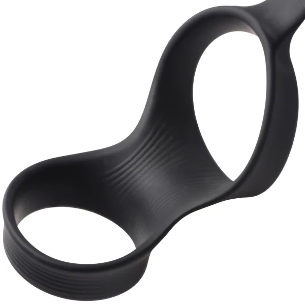 Swell 10X Inflatable Rechargeable Silicone Vibrating Prostate Plug With Cock & Ball Ring & Remote - Black — image 5 of 15