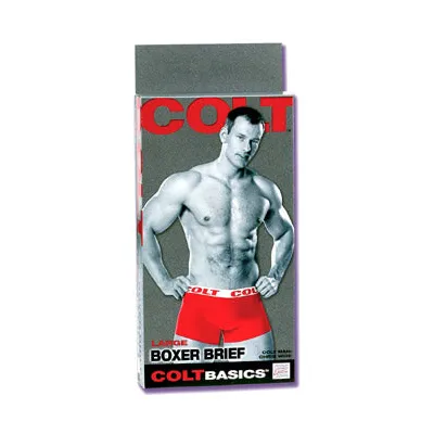 COLT BASICS BOXER BRIEF CHRIS WIDE RED MEDIUM