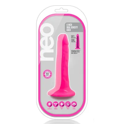 Blush Neo Neon Pink 6 Inch Dual Density Cock
