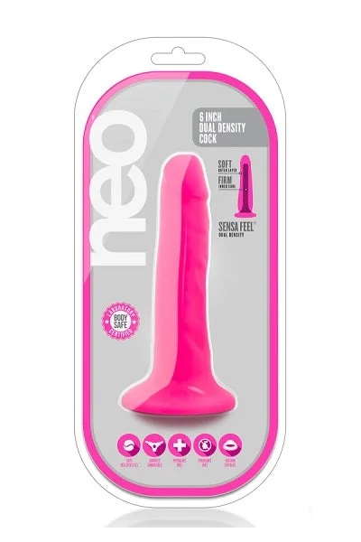 Blush Neo Neon Pink 6 Inch Dual Density Cock