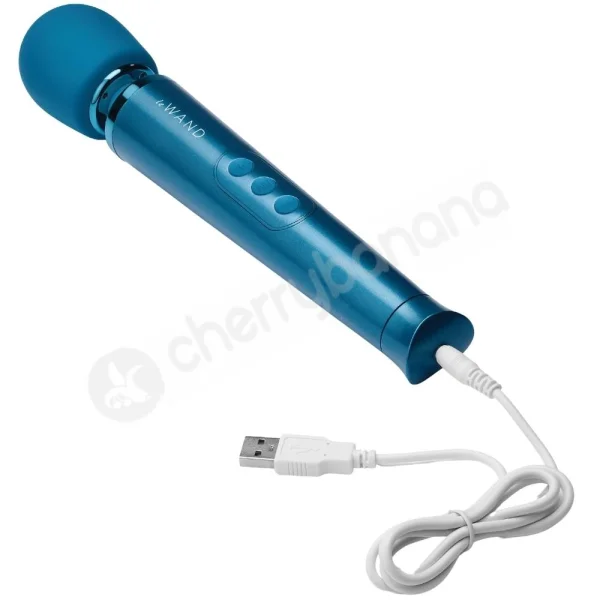 Le Wand Petite Blue Rechargeable Massager Wand With Flexible Head