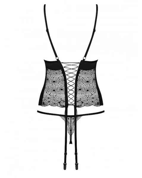 Obsessive Sharlotte - Corset And Thong  - Black - S/m