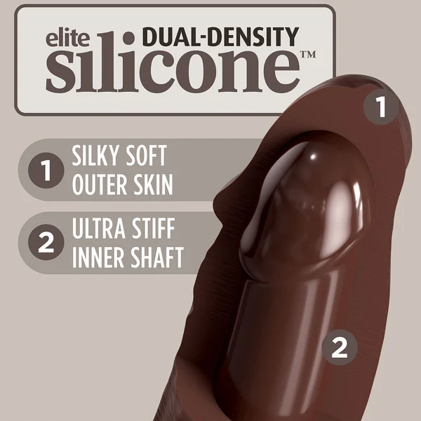 King Cock Elite 8 Inch Dual Density Cock Flesh Brown — image 12 of 13