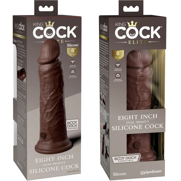 King Cock Elite 8 Inch Dual Density Cock Flesh Brown — image 13 of 13