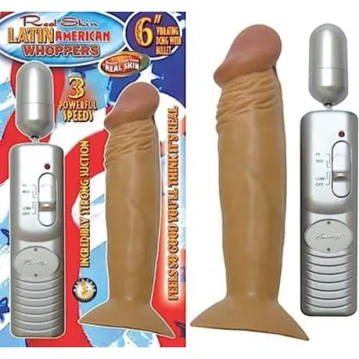Latin American Whopper 6in Vibrating Dong With Bullet Latin