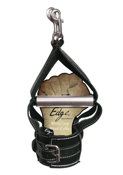 Edge Leather Hand Grip Wrist Cuffs by Sportsheets