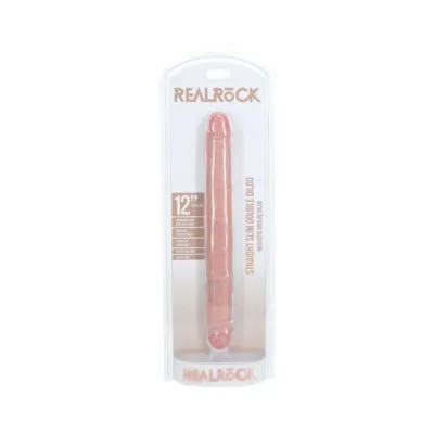 Couples Dildos Realrock 12 In Slim Double ended Dong Beige