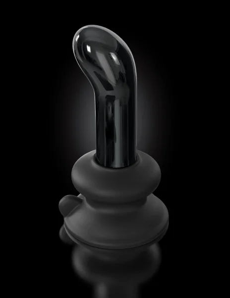 Icicles No. 84 Black Vibrating Glass Prostate Massager by Pipedream