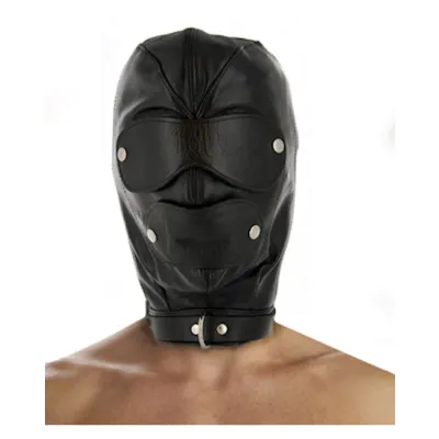 Strict Leather Premium Locking Slave Hood Black Large xlarge