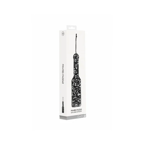 Ouch! Printed Paddle Love Street Art Fashion Black