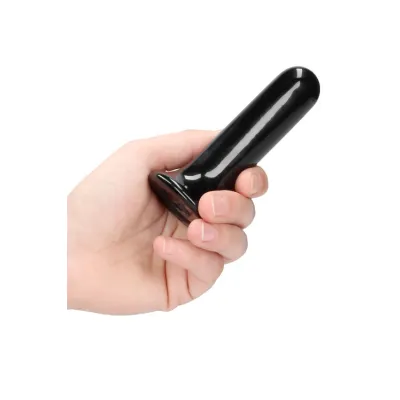 Shots Thumby 4 3 Handblown Glass Vibrating Anal Plug with Suction Cup Remote Control