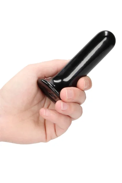 Shots Thumby - 4.3" Handblown Glass Vibrating Anal Plug with Suction Cup & Remote Control