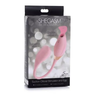 Shegasm 8x Tandem Plus Silicone Suction Clitoral Stimulator And Egg