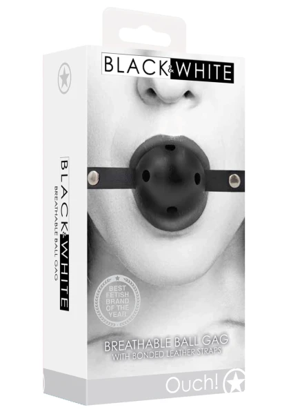 Ouch! Breathable Ball Gag with Bonded Leather Straps