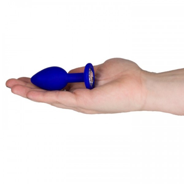 Bejewelled Blue Silicone Jewelled Butt Plug – 2.5, 3 or 3.5 Inch — image 4 of 6
