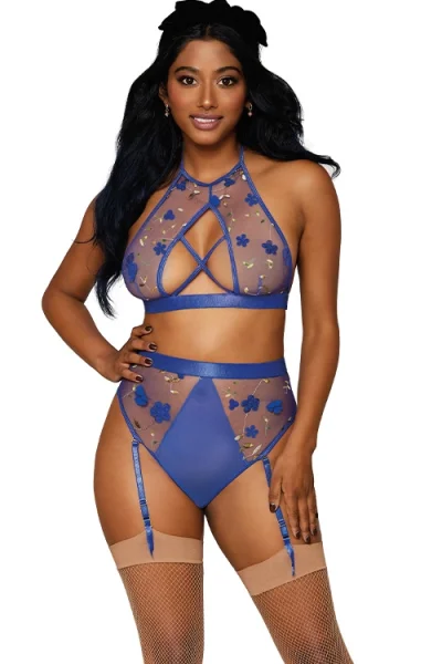Sweet Pea Bralette Set with Gartered Party By Dreamgirl