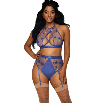 Sweet Pea Bralette Set with Gartered Party By Dreamgirl