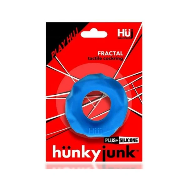 Cock Rings:  Hunkyjunk Fractal Tactile Cockring Teal Ice