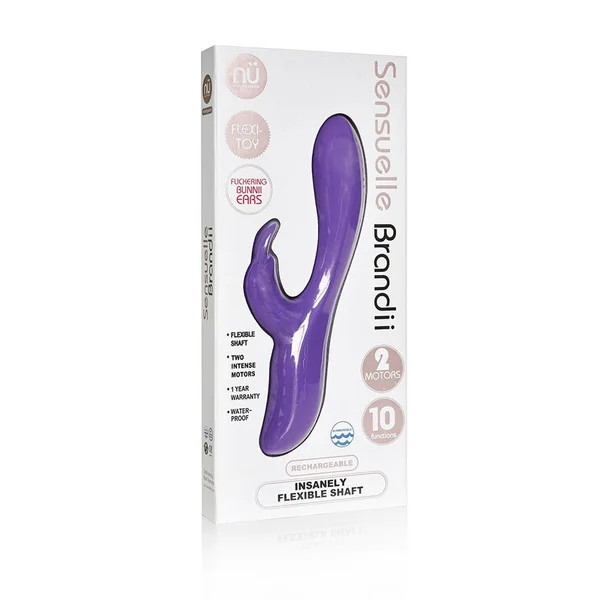 Brandii 10 Function Flexible Rabbit Silicone Waterproof Dual Motor Vibrator By Nu Sensuelle - Purple — image 8 of 8
