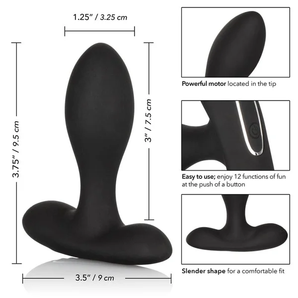 Eclipse Slender Probe Silicone Vibrating Anal Probe by CalExotics - Black — image 15 of 15