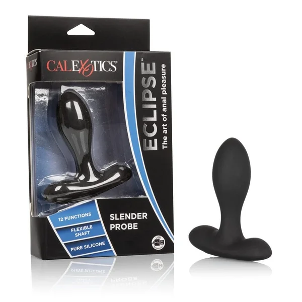 Eclipse Slender Probe Silicone Vibrating Anal Probe by CalExotics - Black — image 12 of 15
