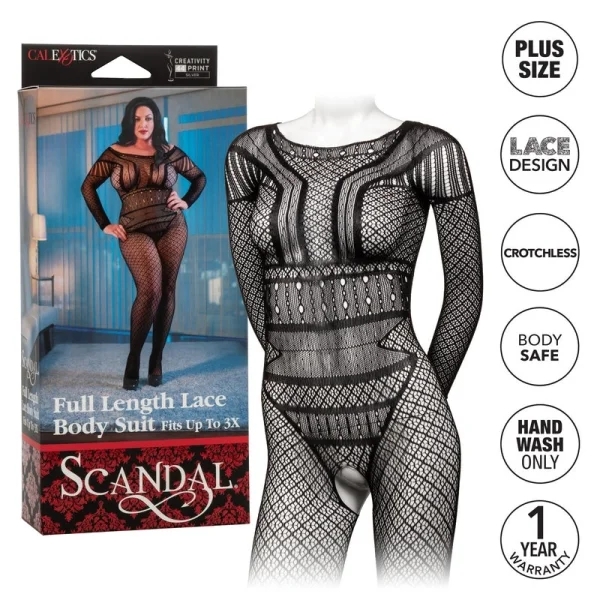 Calexotics Scandal Full Length Lace Body Suit Plus Size — image 4 of 4
