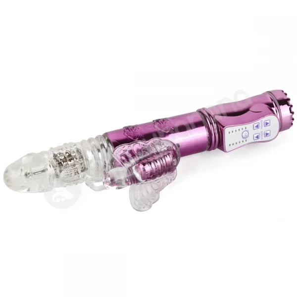 Cherry Banana Butterfly Lover Thrusting 42 Function Purple Vibrator