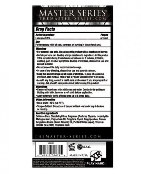 Jizz Cum Scented Anal Desensitizing Lube 8.25 ounces