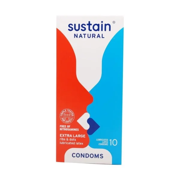 Sustain Textured Extra Large Size Vegan Condoms | 10-Pack — image 4 of 5