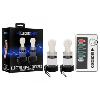 Electro Shock Nipple Twisters Clear Nipple Suckers with E Stim