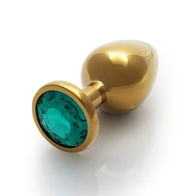 Ouch Green Gem Metal Gold Plug Medium