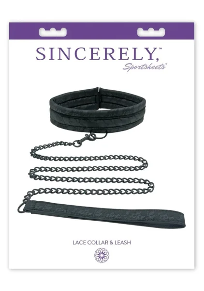 Midnight Lace Collar and Leash by Sportsheets