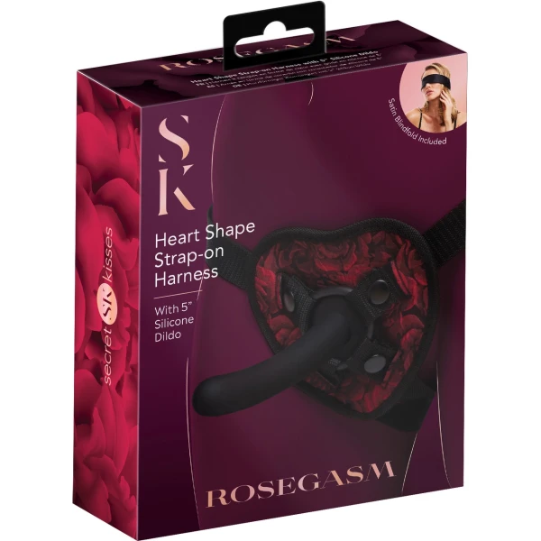 Secret Kisses Heart Strap-On Harness and Dildo