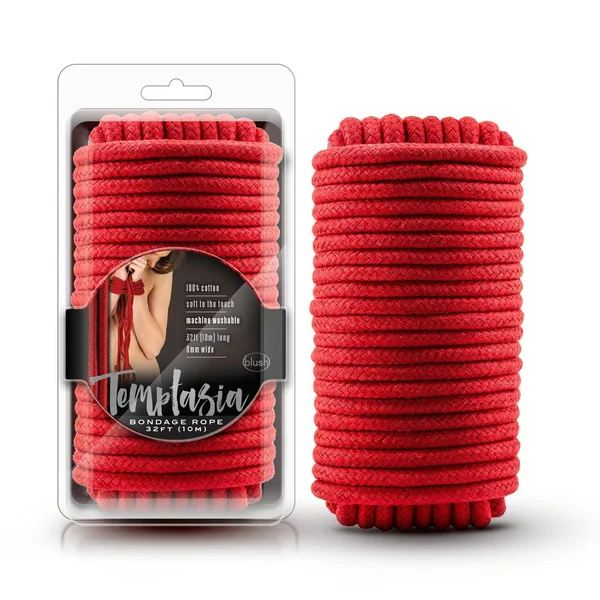 Temptasia Bondage Rope 32 Feet By Blush Novelties - Red — image 16 of 23