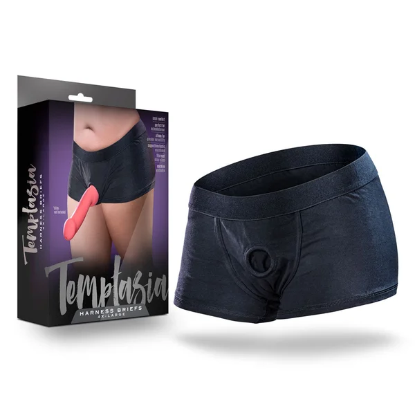 Temptasia Strap-On Harness Briefs, 4X By Blush Novelties - Black — image 11 of 14