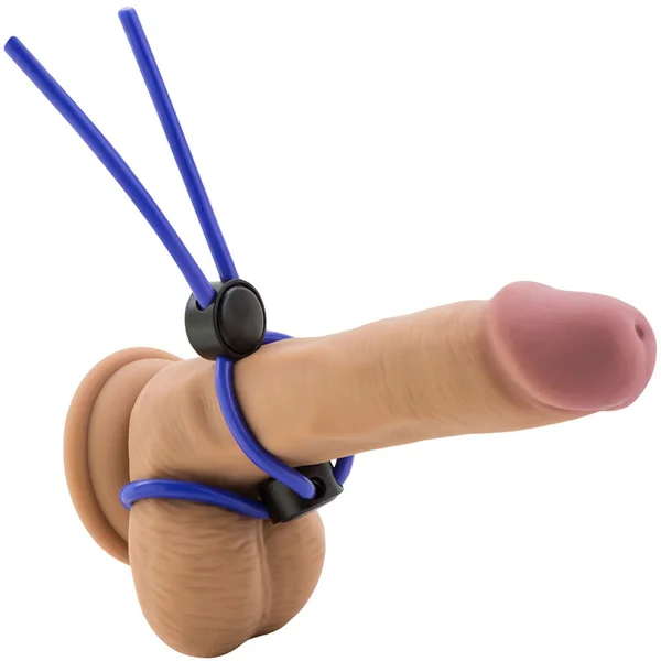Stay Hard Silicone Double Loop Cock Ring By Blush Novelties - Blue — image 8 of 8