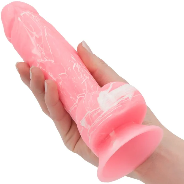 Addiction - Brandon 7.5" Glow In The Dark Silicone Suction Cup Dildo With Balls - Pink — image 10 of 12